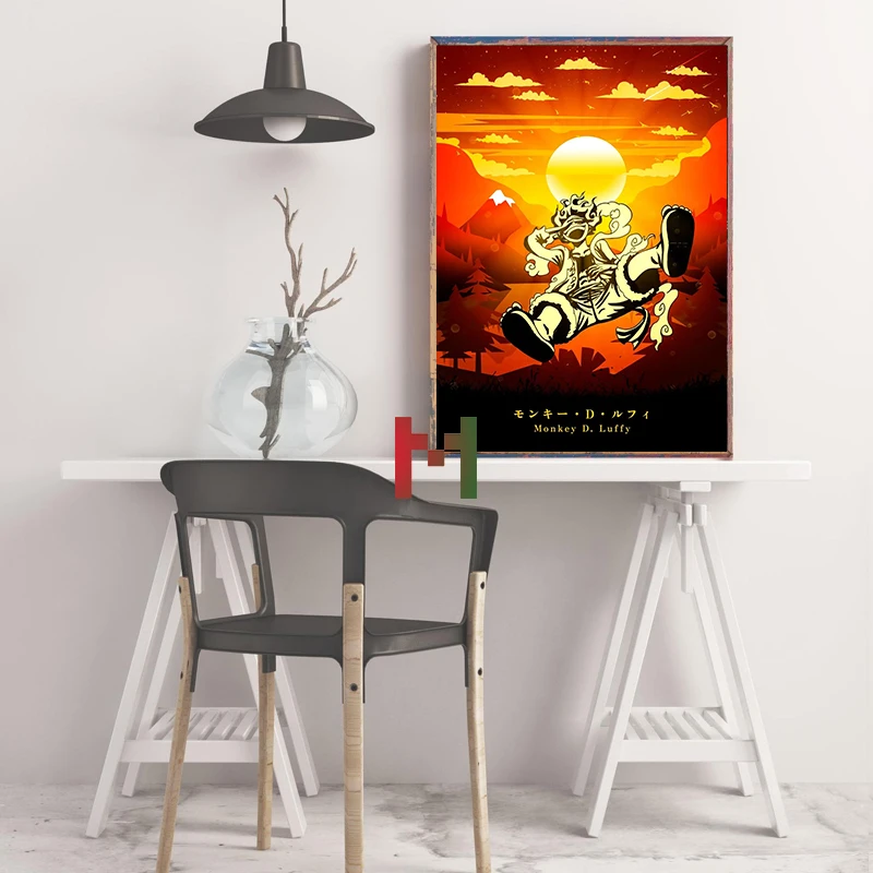 Anime Character Luffy 5th Gear Painting Poster Canvas Printing New Japanese Anime Wall Decor Home Room Wall Art Decor Anime Gift