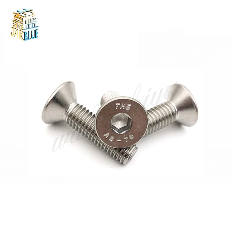 

1/5/10/50pcs M1.6 M2 M2.5 M3 M4 M5 M6 M8 304 A2 Stainless Steel GB70.3 Hexagon Hex Socket Head Flat Countersunk Allen Bolt Screw
