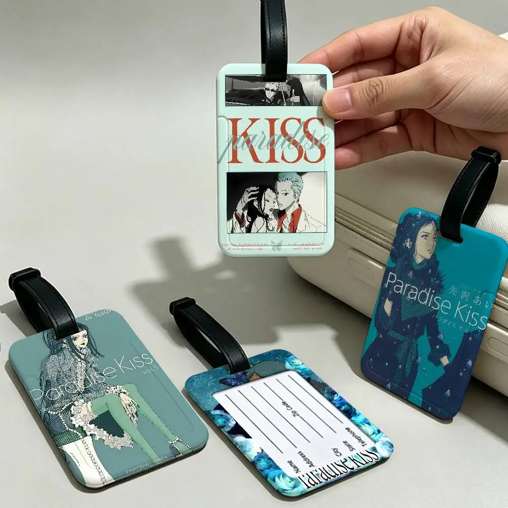 P-Paradise-Kiss Stylish-Glam Anti lost Luggage Marker PVC Information Card Sleeve Portable Baggage Tag For Outdoor Travel
