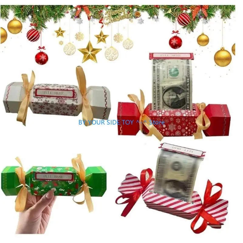 Creative Cash Candy Gift Pouches Christmas Tree Green and Snowflakes Designs U6XE