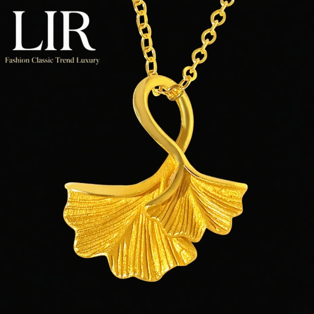 

LIR Stylish Ginkgo Pendant: Fadeless, Latest Electroplating, Feng Shui Blessing, Women's Trendy Necklace