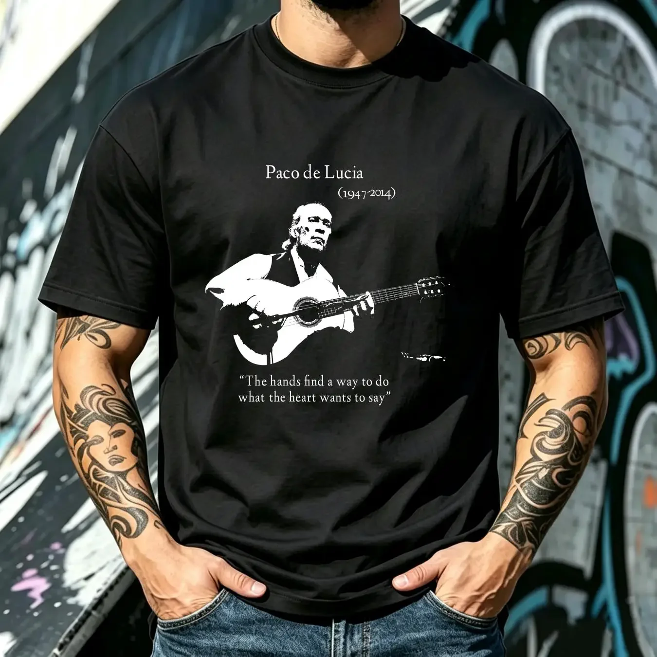 washed T Shirt Limited Paco de Luc a Memorial vintage Washed streetwear Stretched graphic Versatile homme designer clothes