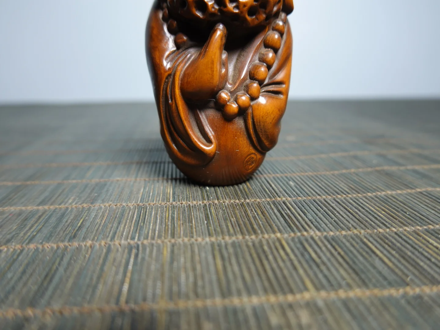 Old Boxwood Amitabha Buddha Bodhidharma Small Buddha statue Handheld components screen Study Amass wealth Ornaments