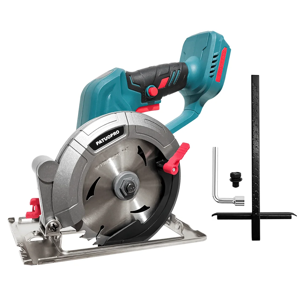 PATUOPRO 150mm Brushless Cordless Circular Saw 0-45° Adjustable Electric Saw Wood Metal Cutter Power Tool For Makita 18V Battery