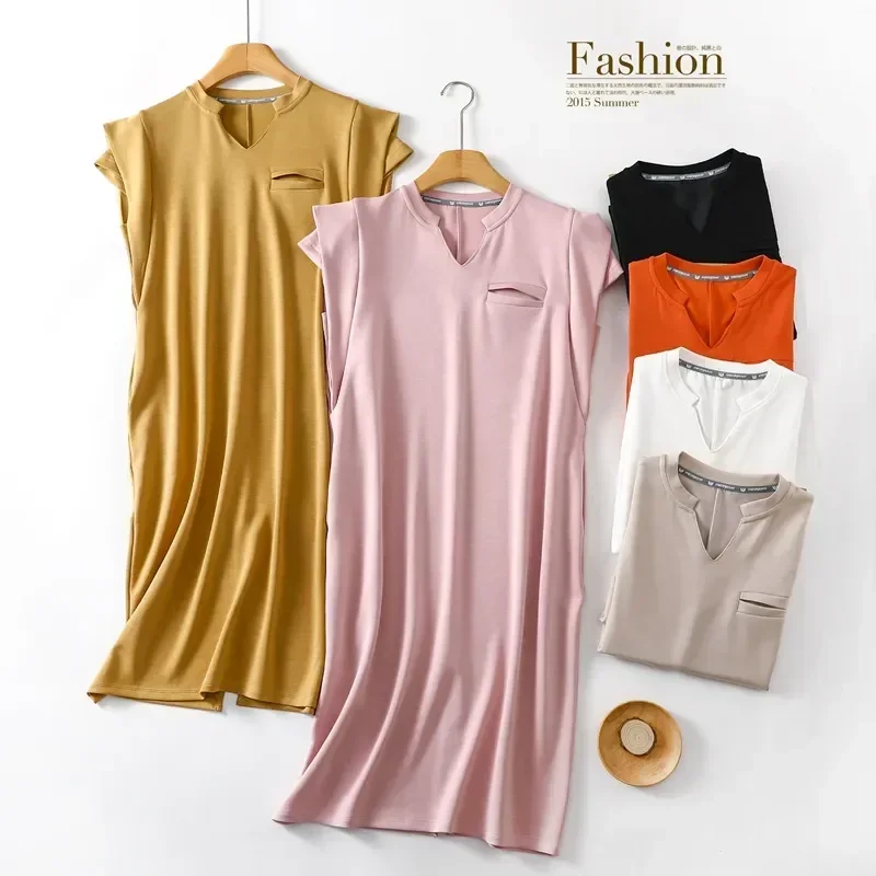 

Nightshirt Home Dress Loose Summer Women's Nightgowns Wear Night Size Cotton Ladies Clothes Casual Plus Feminino Vestido