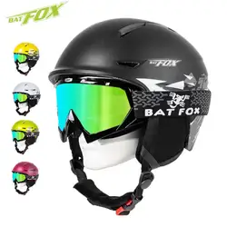 Batfox Helm Ski Männer Frauen integral geformte Sicherheit Sport Ski Helm Skateboard Ski Snowboard Motorrad Schneemobil Helm