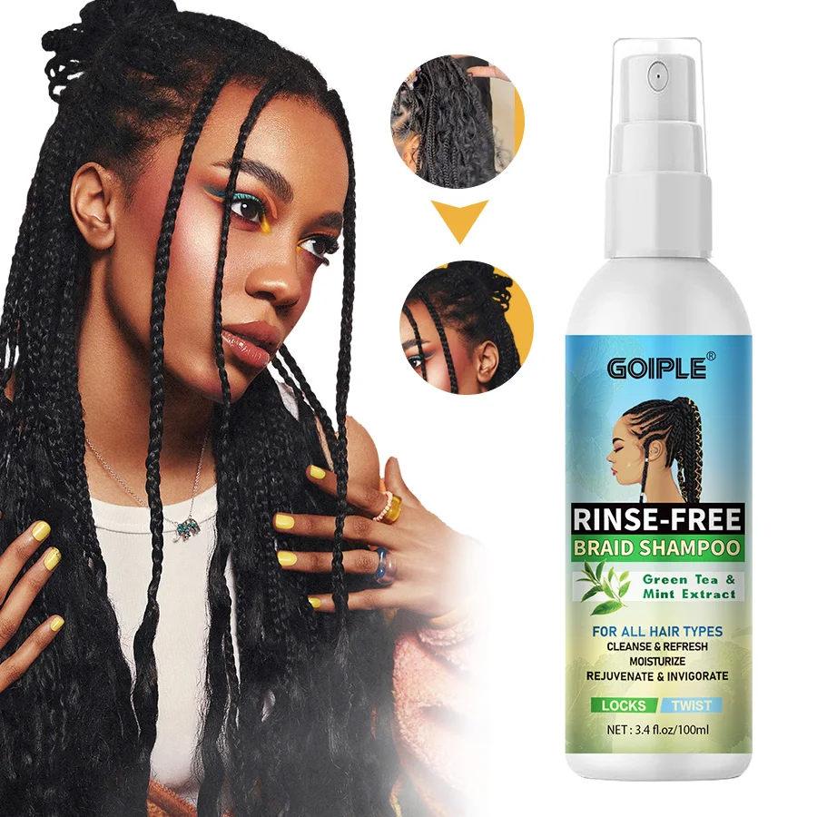 Goiple Rinse-Free Shampoo for Braid Locs Twists Weaves Dry Shampoo No Water Dreadlock Hair Shampoo Spray for Build-Up