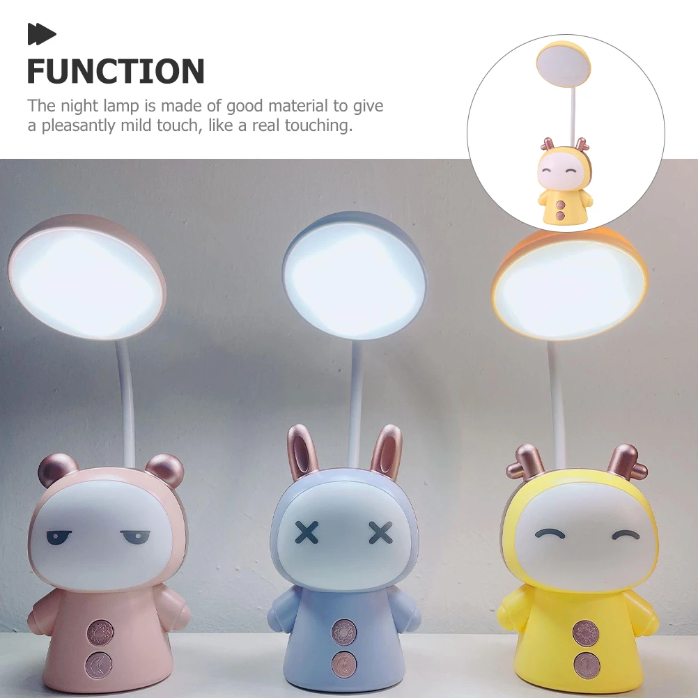 

Creative Rechargeable LED Desk Pink USB Kids Bedroom Night Light Cartoon Study Reading Book Lamp Small Night Lamp