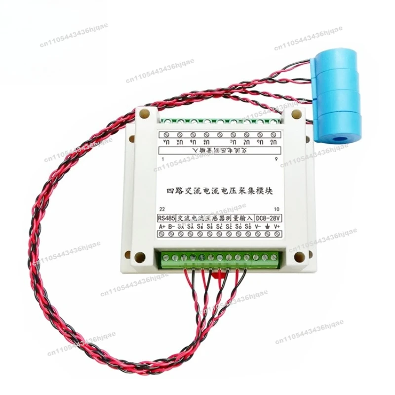 Multi-channel 4-channel AC Current and Voltage Acquisition Module, Power Measurement Transmitter Sensor, RS485