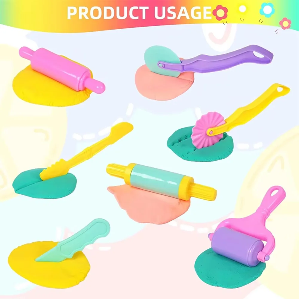 DIY Handmade Clay Accessories Set 4-25Pcs Kids Playdough Tools Animal Molds Ocean Shell Shape Cutters Rolling Pin Clay Mold Kit