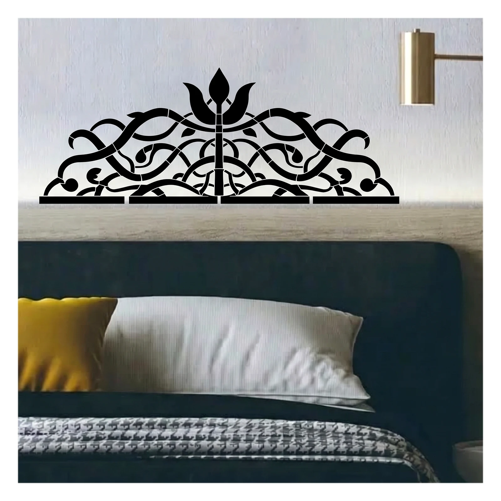 Large Wall Stencil Painting Vintage Scroll Floral Big Size Reusable Template for Decorative Header Window Home DIY Decor
