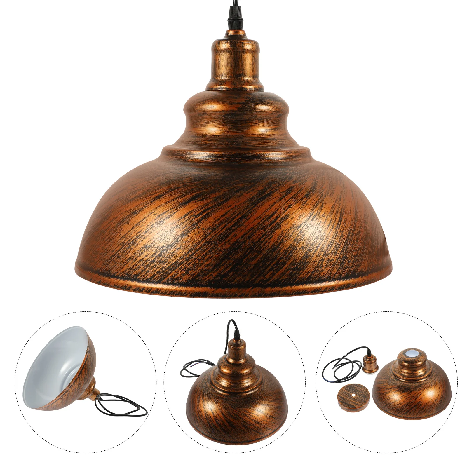 

Vintage Orange Pendant Light Shade Iron ABS Copper Material Decorative Lampshade for Ceiling Hanging Lamp Replacement