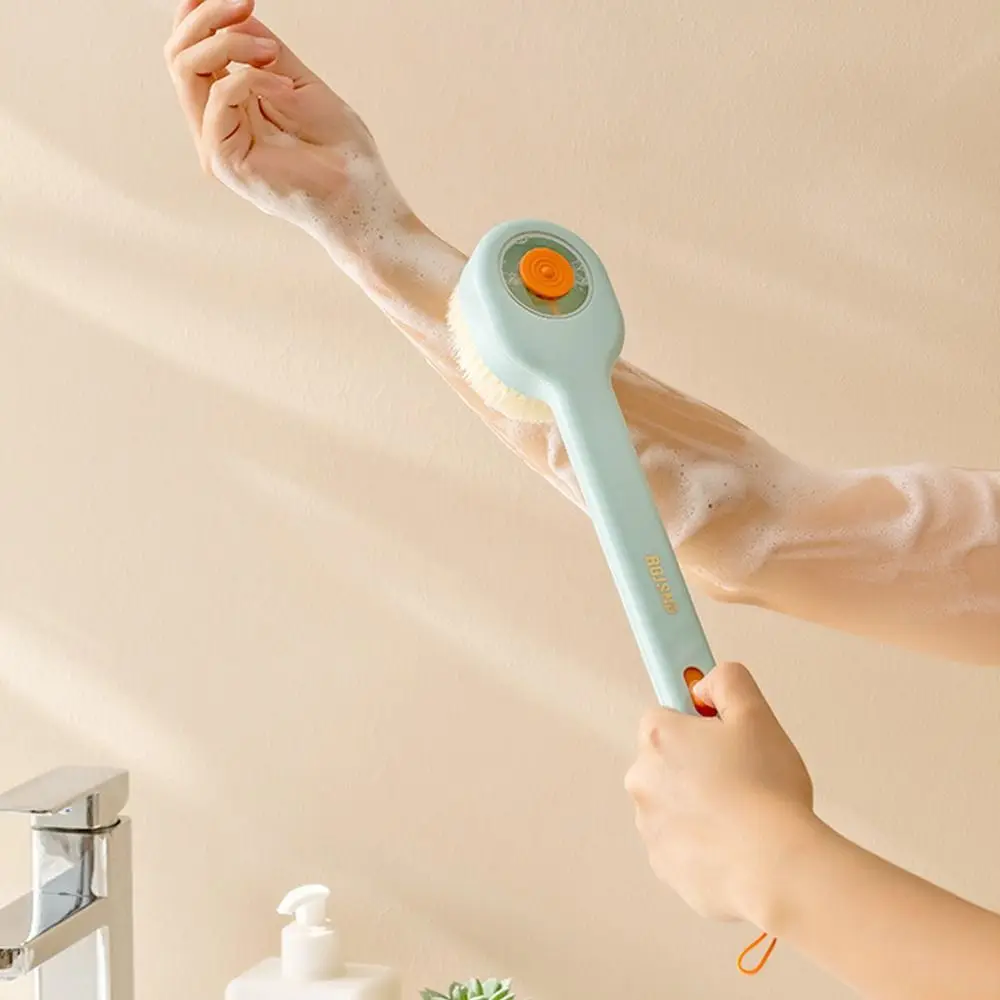 

Long Handle Shower Brush Comfortable With Soap Dispenser Back Scrubber Soft Hair Exfoliation Back Brush For Bathroom Home