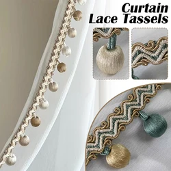 1/2/3M European Style Tassel Fringe Pom Pom Ball Curtain Beads Sofa Tablecloth Accessories Lace Trim Diy Upholstery Decor