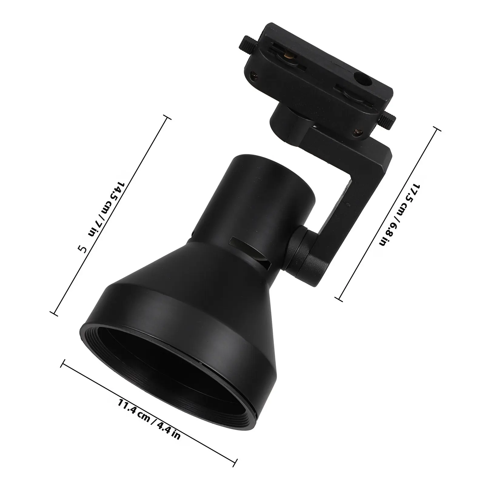 LED Track Light Housing E27 Base Industrial Style Iron Construction Directional Adjustable Low Energy Consumption for Wall