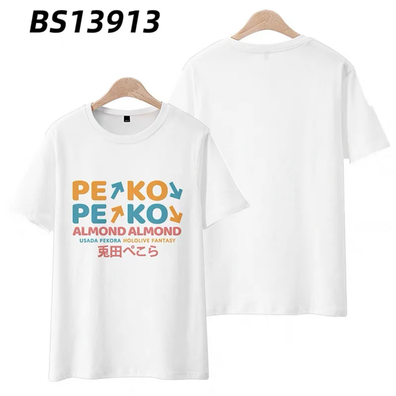 Vtuber usada pekora เสื้อยืดพิมพ์ลาย3D ฤดูร้อนแฟชั่นแขนแขนสั้นคอกลมยอดนิยมญี่ปุ่นเสื้อผ้าแนวสตรีท