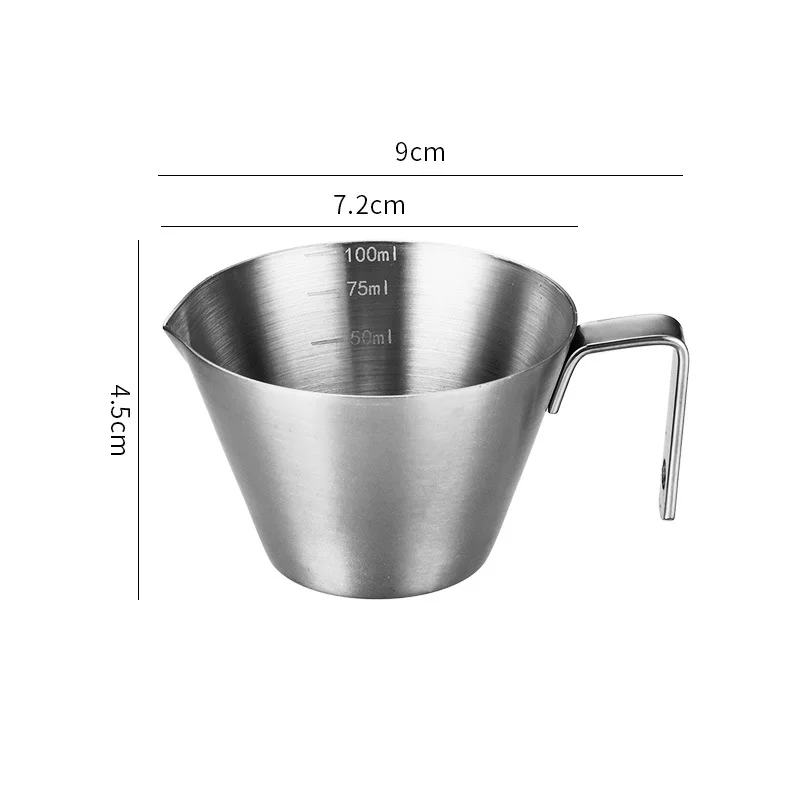 1/2/4Pcs 304 Stainless Steel Coffee Extraction Cup with Scale Small Milk Spoon Making Cup Espresso Measuring Cup Kitchen Tools
