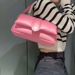 UXST French Niche Lady Underarm Bag 2024 Brand Designer Shoulder Crossbody Bag Candy Color Filled Soft Leather Cloud Pillow Bag