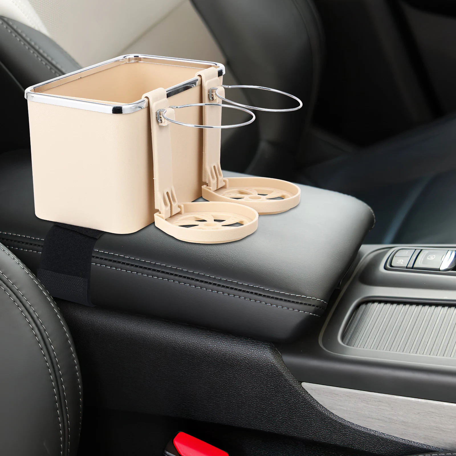 

Armrest Storage Box with Cup Holder Car Tissue Organizer Compatible with Multiple Models Required