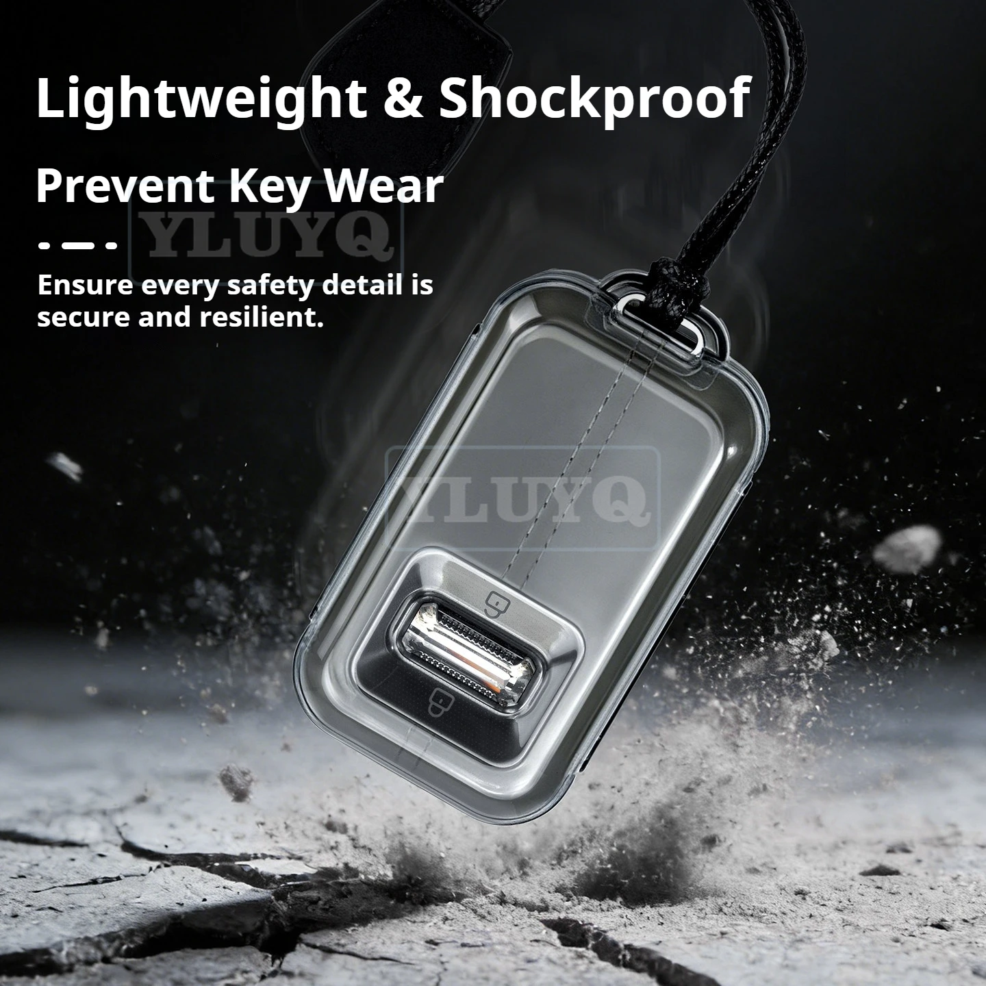 For 2026 ZEEKR 001 TPU Key Case Black Key Protection Cover Scratch-Resistant Shell Buckle Ring Car Interior Accessory