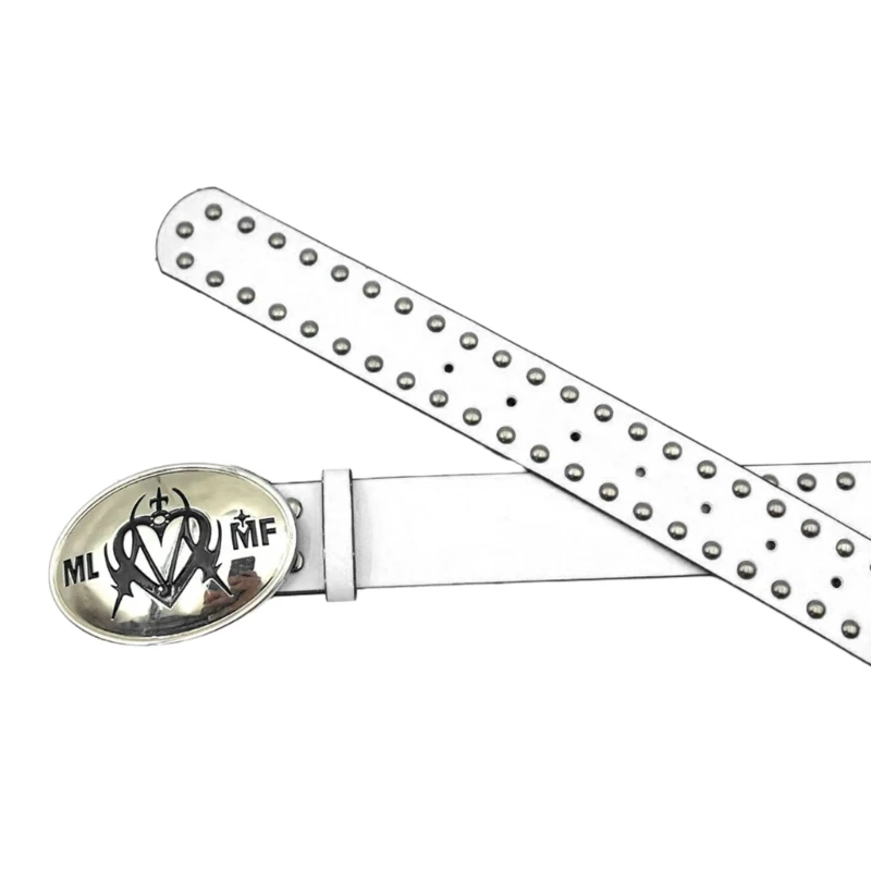 Rock Styles Rivets Belt Adjustable Studded Waistband Trendy Hipsters Belt for Fashion Enthusiasts