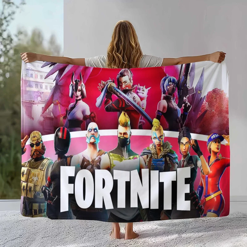 Classic F-Fortnite Game Cartoon Soft Plush Blanket,Flannel Throw Blanket for Living Room Bedroom Bed Sofa Picnic Hiking Napping