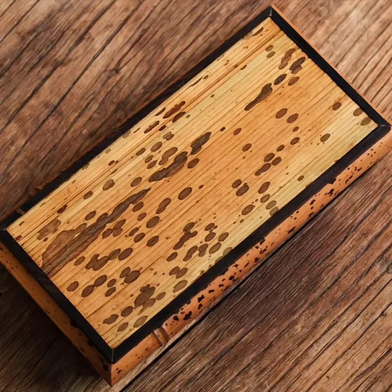 Natural Bamboo Tea Tray Handmade Plum Blossom Design with Teapot Holder Eco Friendly Kung Fu Tea Set Accessory for Home Decor
