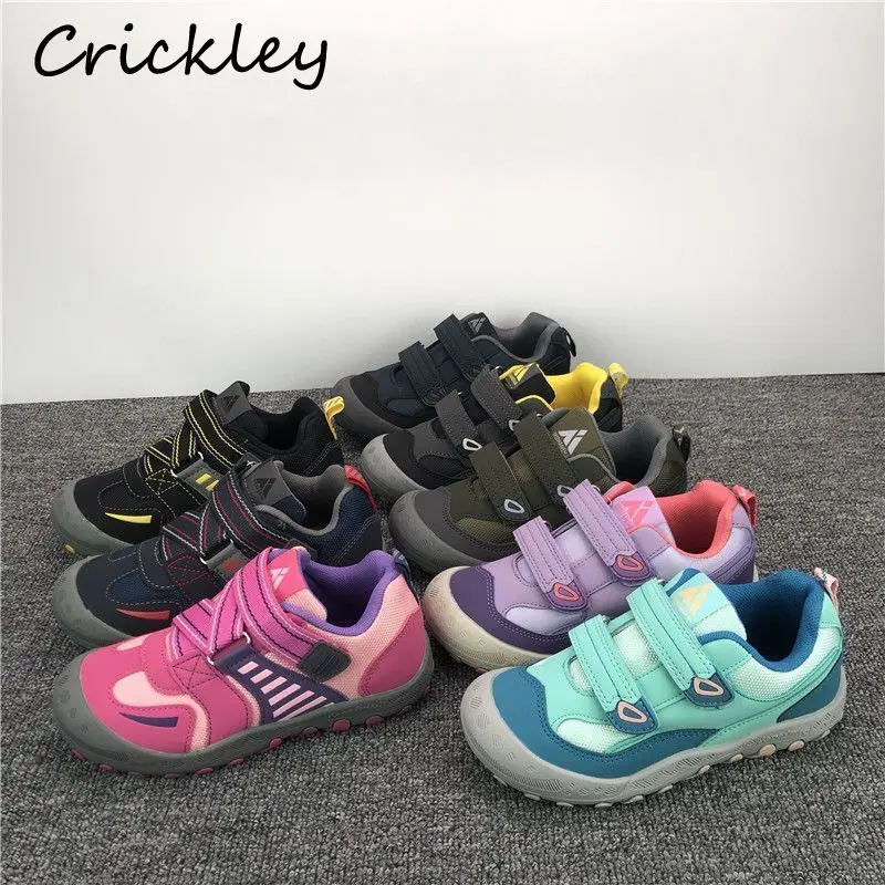 2023 Mesh Children Sneakers Outdoors Breathable Hook Loop Girls Boys Sport Shoes Anti Slip High Quality Kids Running Walk Shoes