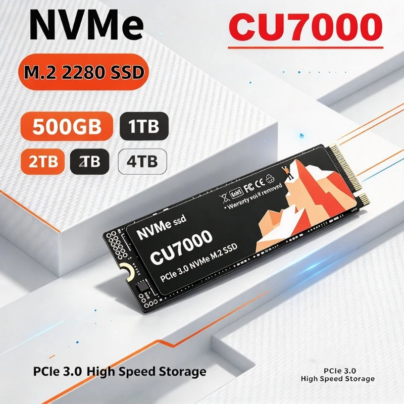 CU7000 SSD M.2 NVMe Internal Solid State Drive 500GB 1TB 2TB 4TB High Speed PCle 3.0 Drive Works for Laptop PC Hard Disk