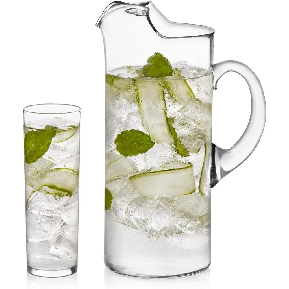 

Современные очки для бара Highball, набор из 6 очков и кувшинов, высокие, смелые коктейльные стаканы, набор кувшинов, наборы стеклянной посуды для Boozy Brunch, Brea