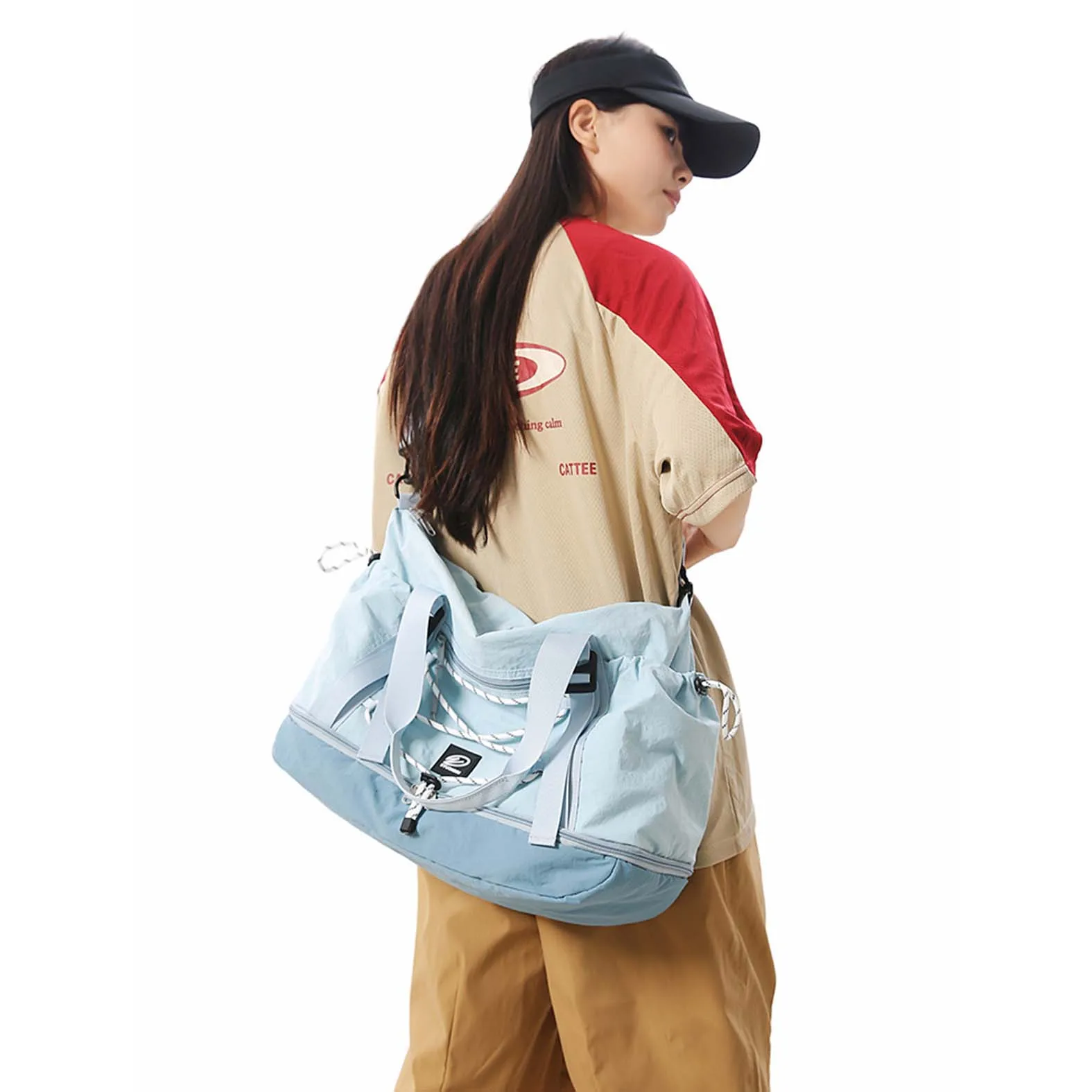 

Short distance large capacity travel bag, boarding luggage bag, lightweight and portable hand-held hiking and fitness bag, waiti