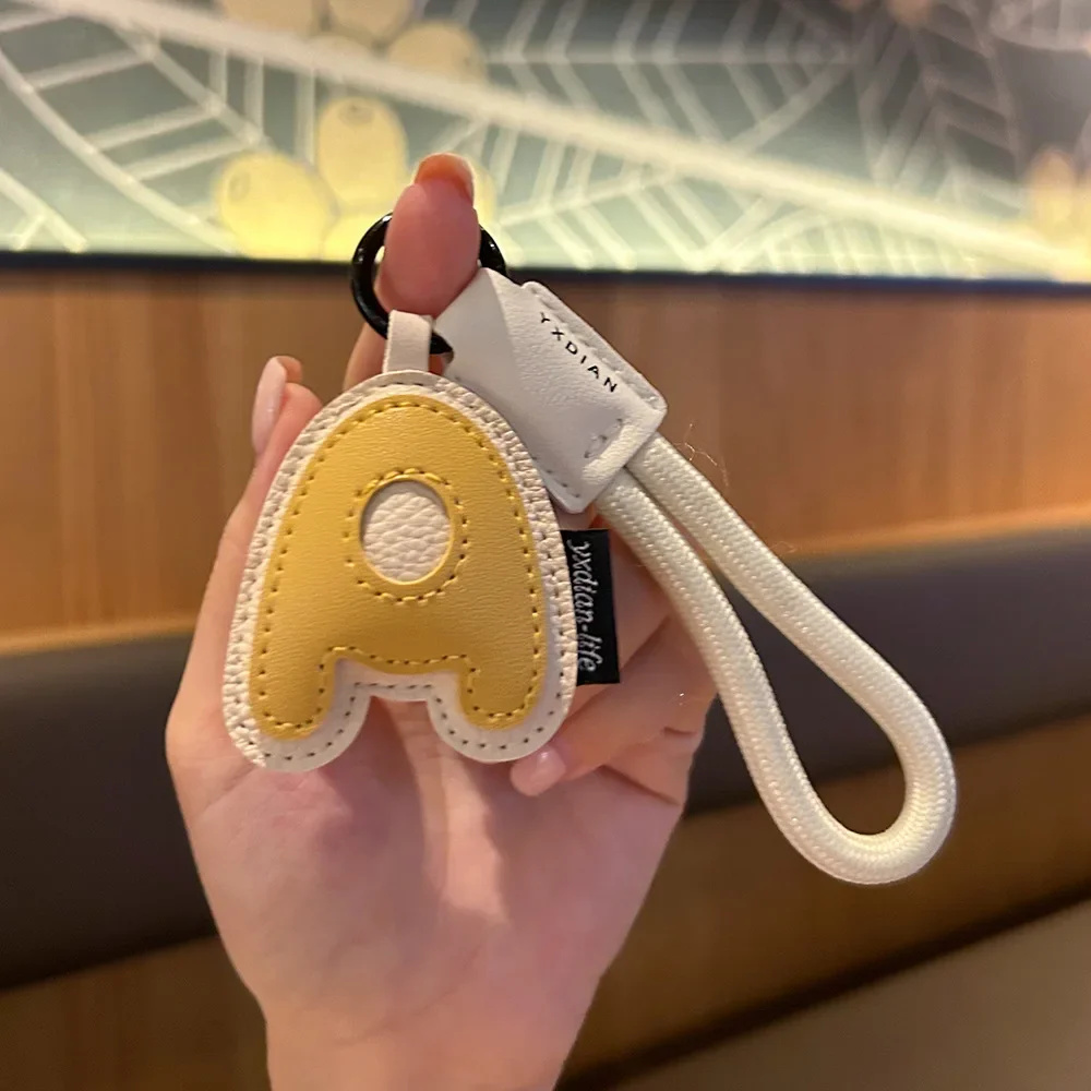 Mixed Color Pu Leather Letter Key Chains A-Z Initial Alphabet