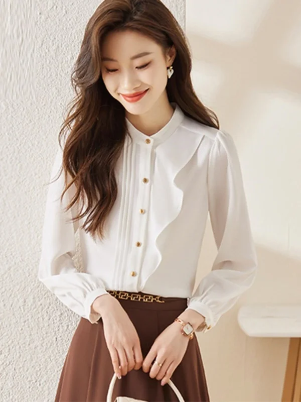 

Рубашки с длинным рукавом, женские полосатые хлопковые рубашки на пуговицах, свободный крой, минималистичный женский молодежный весенний повседневный наряд в консервативном стиле