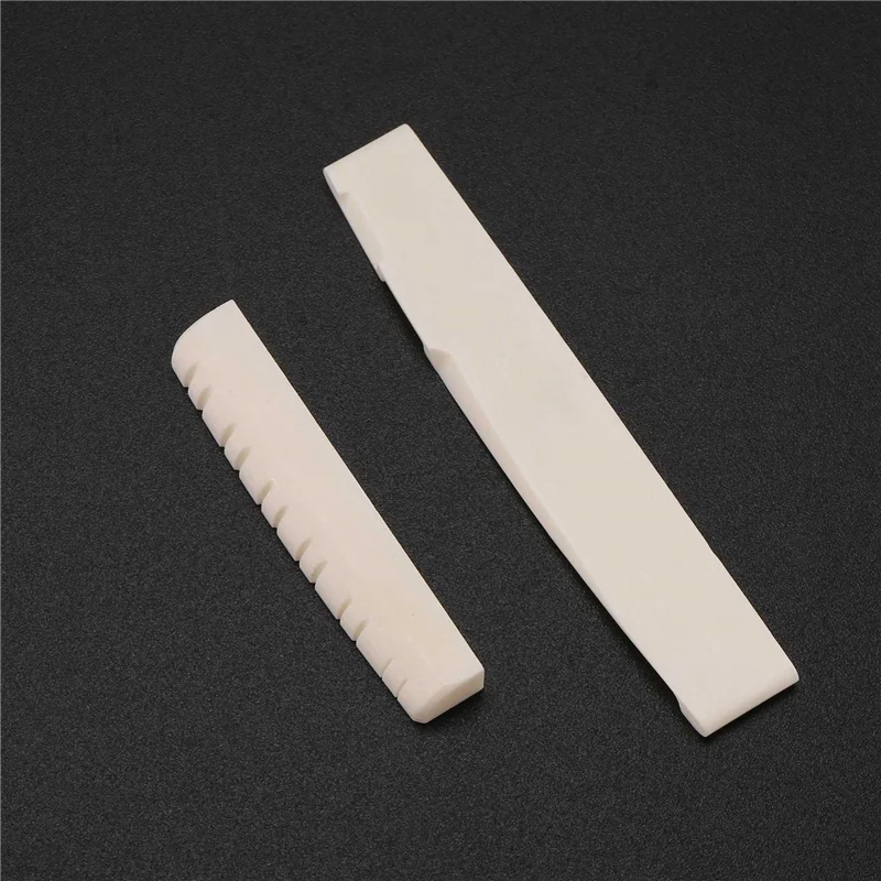 -A94Z 12 Strings Acoustic Guitar Bone Bridge Saddle Nut For Folk Guitar 49Mm/76Mm Guitar Replacement Parts