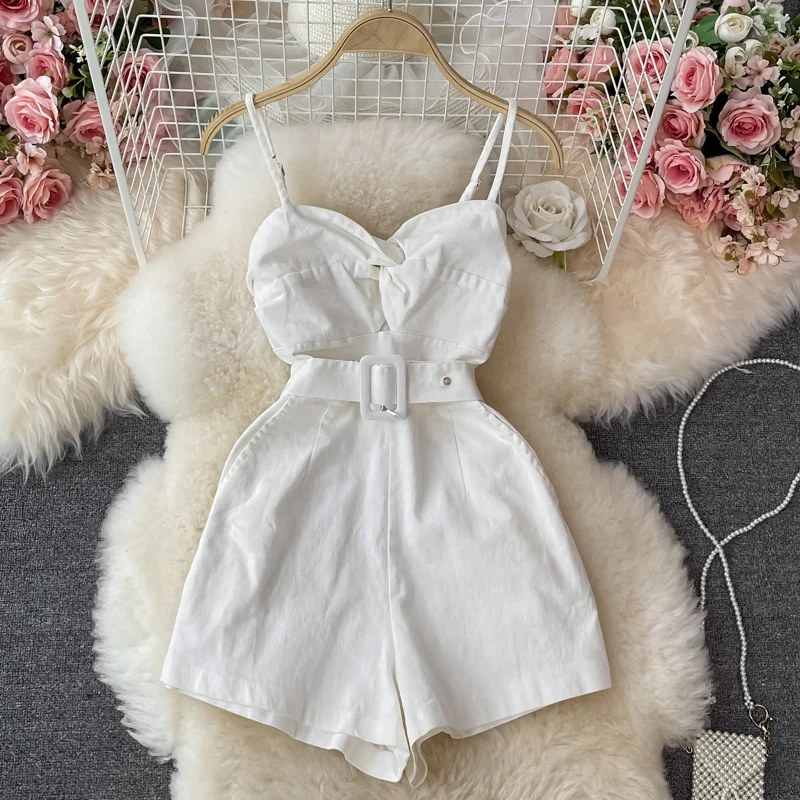 Women's High Waist Strap Jumpsuit Wide Leg ort Pants Loose Casual One-Piece Summer New Sle Comfortable Pants Skirt