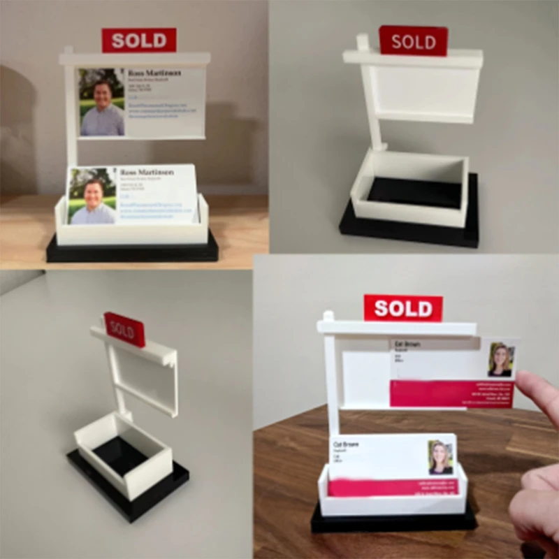 Transparent Business Card Holder Display For Realtor Business Desktop, Business Card Storage Box Decoration