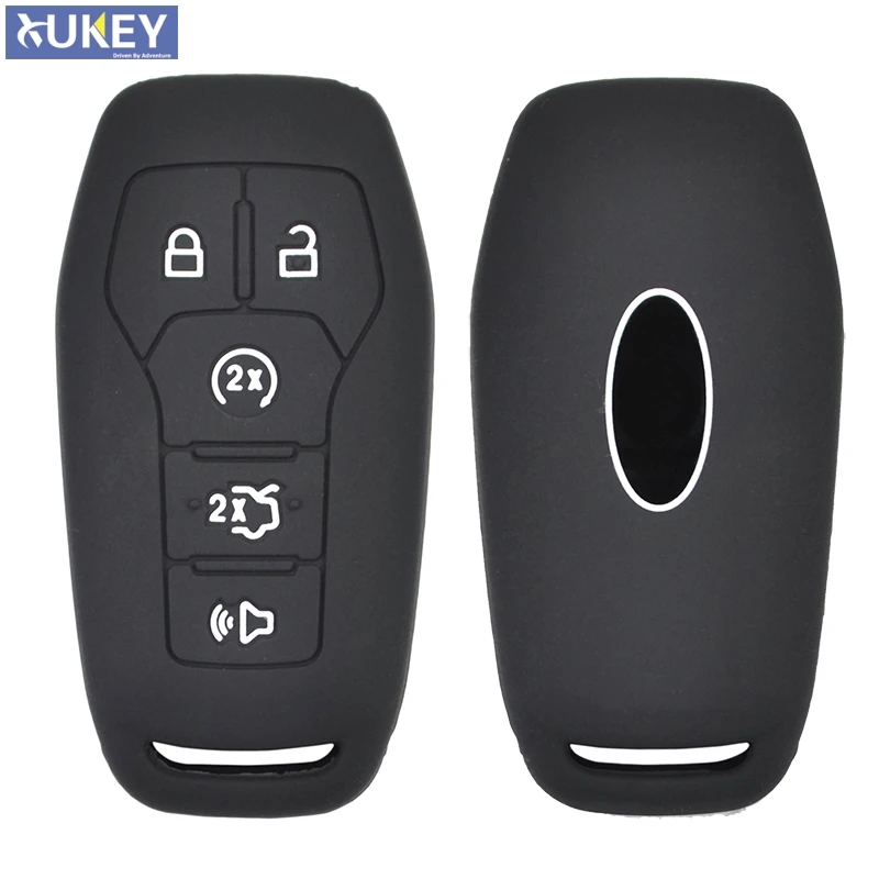 5 botão de silicone chave remota do carro fob escudo capa para ford fusion mondeo mustang F-150 explorer edge 2015 2016 2017 2018