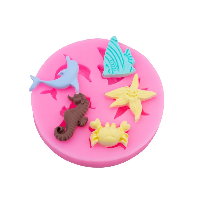 Silicone Cake Mold Mould DIY Ocean World Decoration Kitchen 3D Cute Sea Horse Cake Mold  Fondant Decorating Modelling Tool