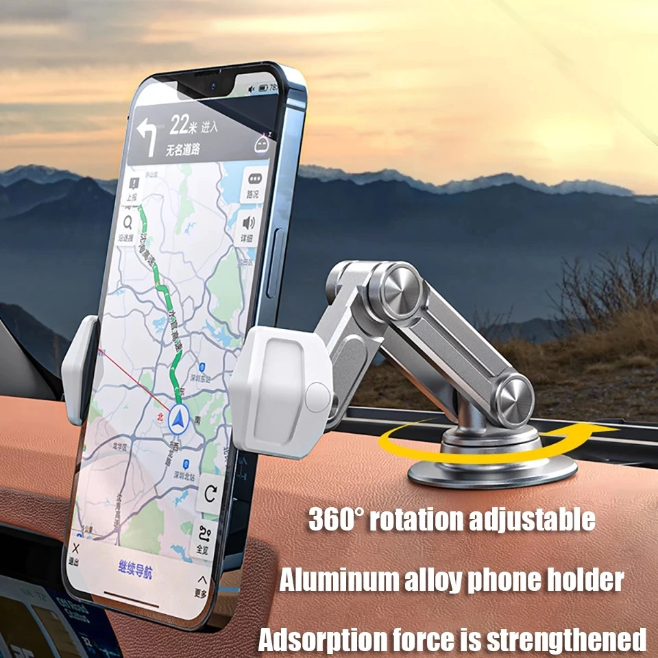 

Multifunctional Car Phone Holder Aluminum 360 Rotatable Phone Bracket In Car GPS Mount Support for Iphone 13 12 Pro Max Samsung