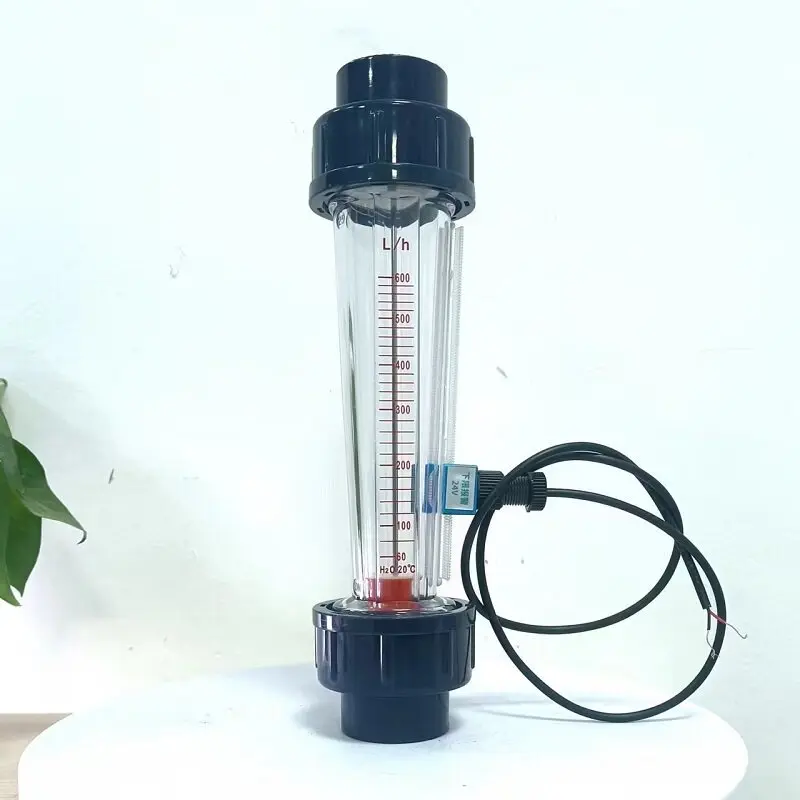 UPVC pipe flowmeter, plastic alarm 24V upper and lower limit switch magnetic float signal rotor flowmeter