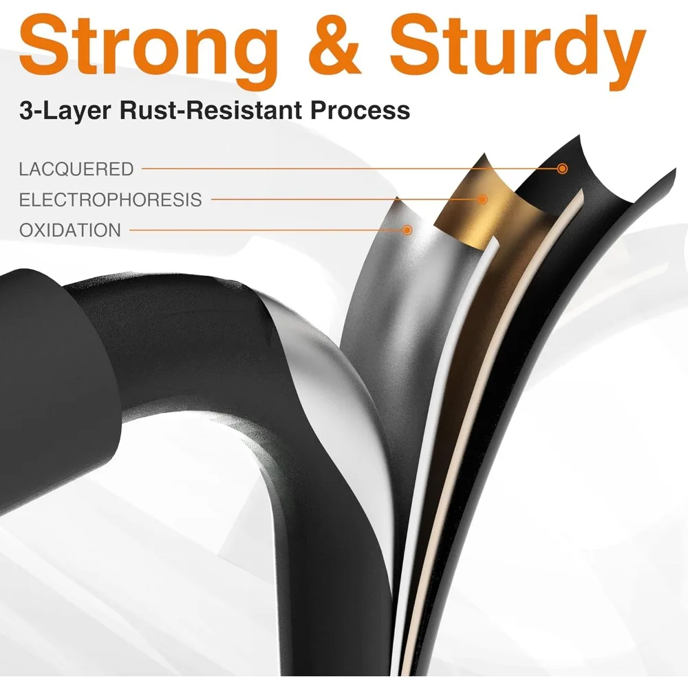 سلم فولاذي محمول قابل للطي مع مشطات واسعة مضادة للانزلاق، سعة 500 رطل، أسود #2