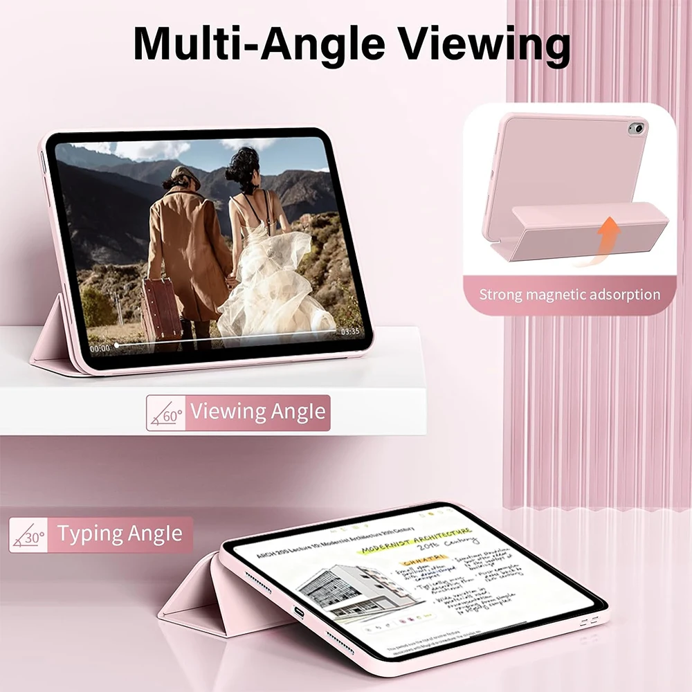 Weiche TPU-Rückenschutzhülle für iPad 5 6 7 8 9 10 11 12 Air 1 2 3 4 5 6 7 Mini 6 7, Tablet-Hülle aus Kunstleder mit Dreifachfaltung, Auto-Schlaf-/Aufwachfunktion – Detail 5