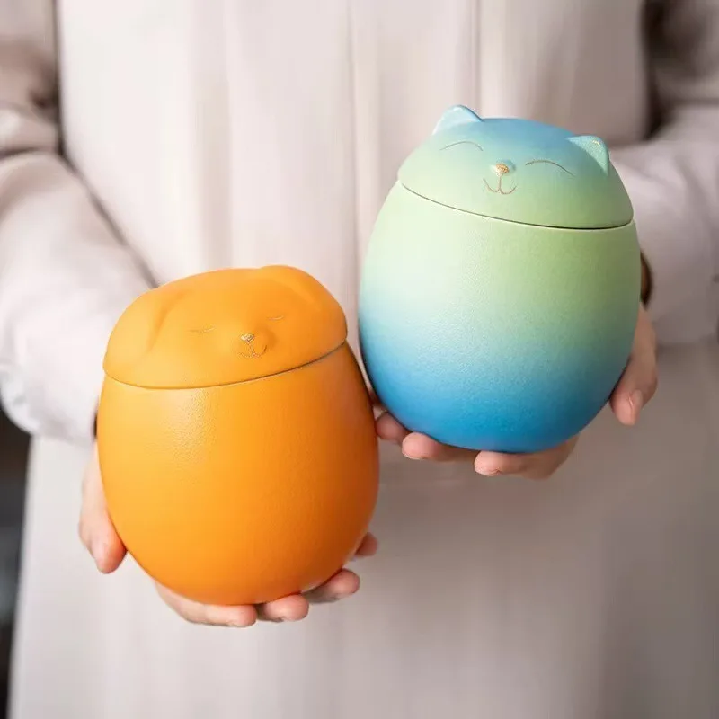 

Small Pet Urn Cat Dog Ashes Waterproof Airtight Memorial Keepsake Box Compact Angel Pets Remembrance Ceramic Container