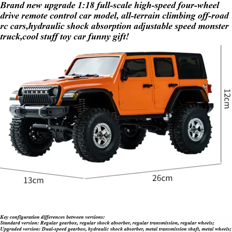 Cool Stuff Funny Gift-1:18 Full Scale High-speed 4WD Rc Cars,Remote Control Car Model,Climb Off-road Monster Truck,Toys for Kids