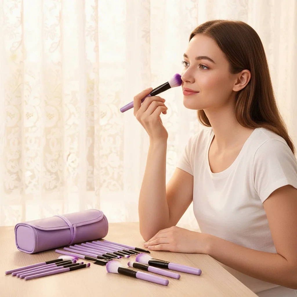 24PCS Set di pennelli per trucco Fondotinta Correttore in polvere Ombretto Pennello per fard Kabuki Miscelazione Strumento di bellezza cosmetica per il viso