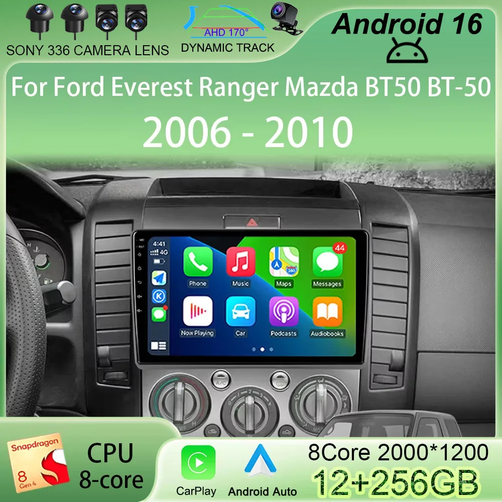 

9" Car Radio Android 16 For Ford Everest Ranger Mazda BT50 BT-50 2006 2010 GPS Navigation Multimedia Player Stereo Screen Head