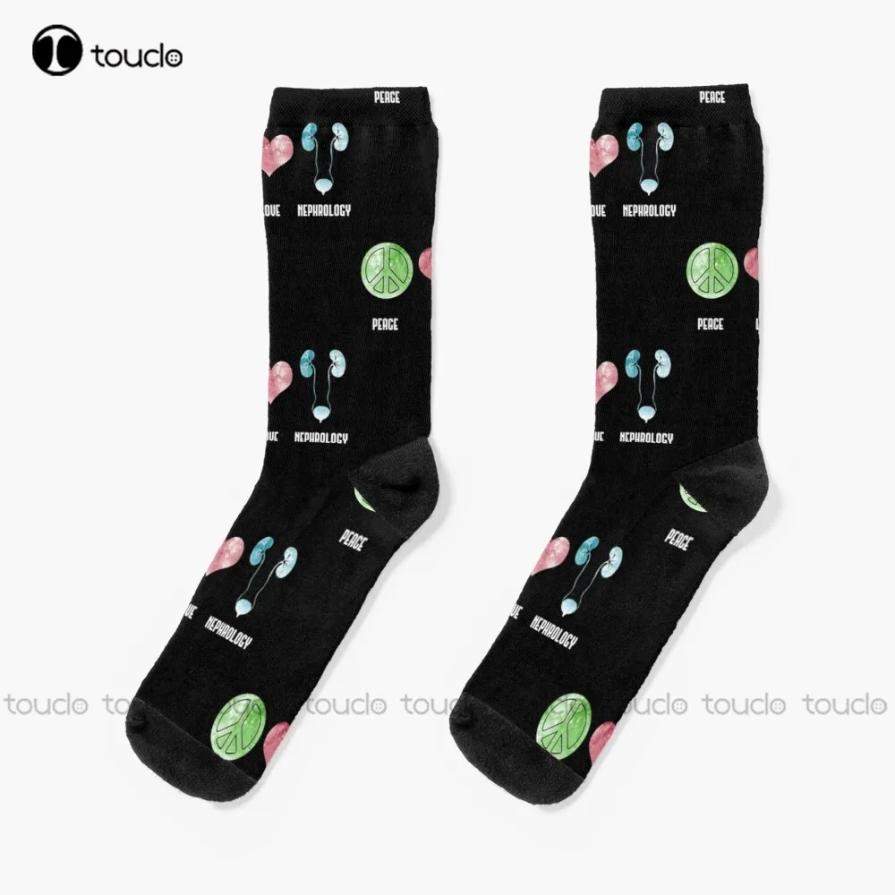 Peace Love Funny Nephrology Gifts For Nephrologist Medical Professionals Socks Cat Socks Women Creative Funny Socks New Popular