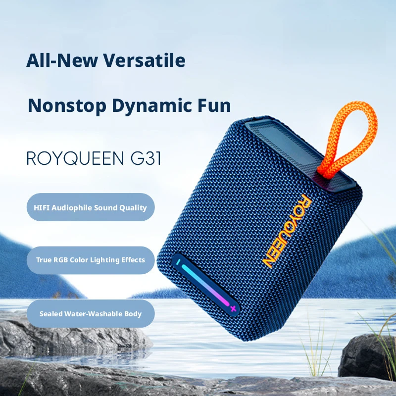 

Portable Bluetooth Speaker Waterproof Mini Outdoor Speaker with RGB LightsWashable Body HiFi Sound