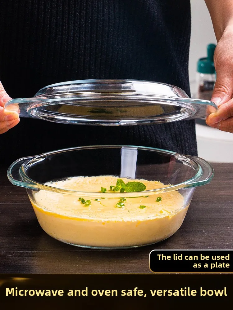 

Thiened Glass Bowl for Microwave Oven Use with Lid Noodle Soup Bowl Egg Sted Bowl Home Use Student Use Crystal Pot