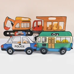 10Pcs Construction Truck Candy Gift Bag Police Car Excavator Cookie Snack Zipper Bags Kids Birthday Party Favors Decor Supplies